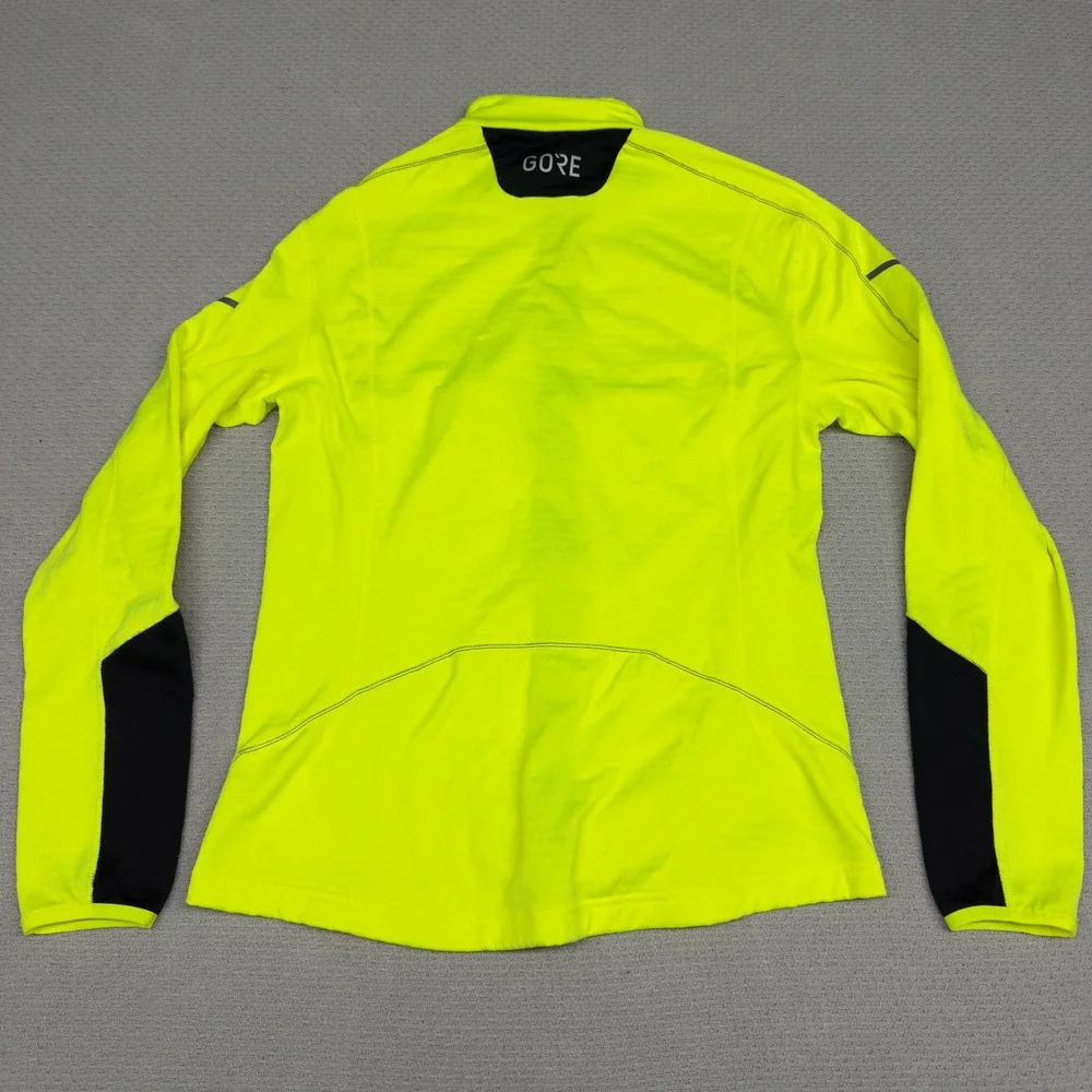 Gore Wear Neon Yellow Cycling Jacket Full Zip Reflective Mens Large Biking